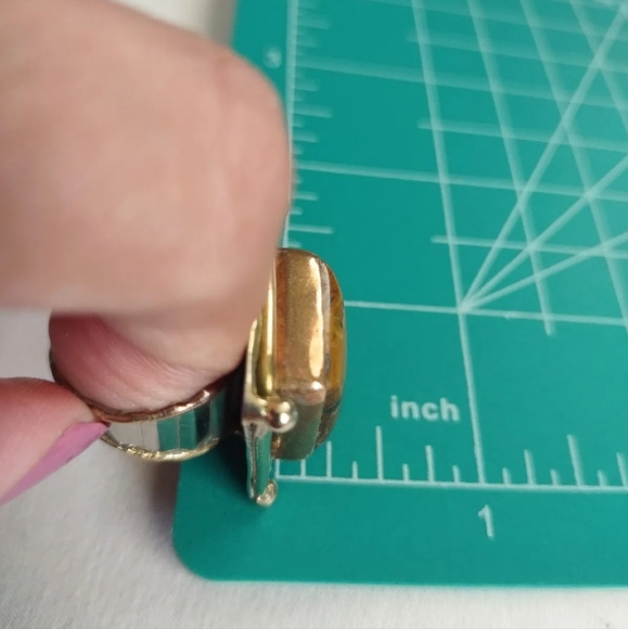 Bulky Unisex Ring Tiger Eye stone Adjustable Size US 7 - Picture 10 of 13